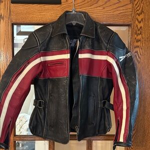 Vintage Joe Rocket Black and Red Motorcycle Leather Jacket